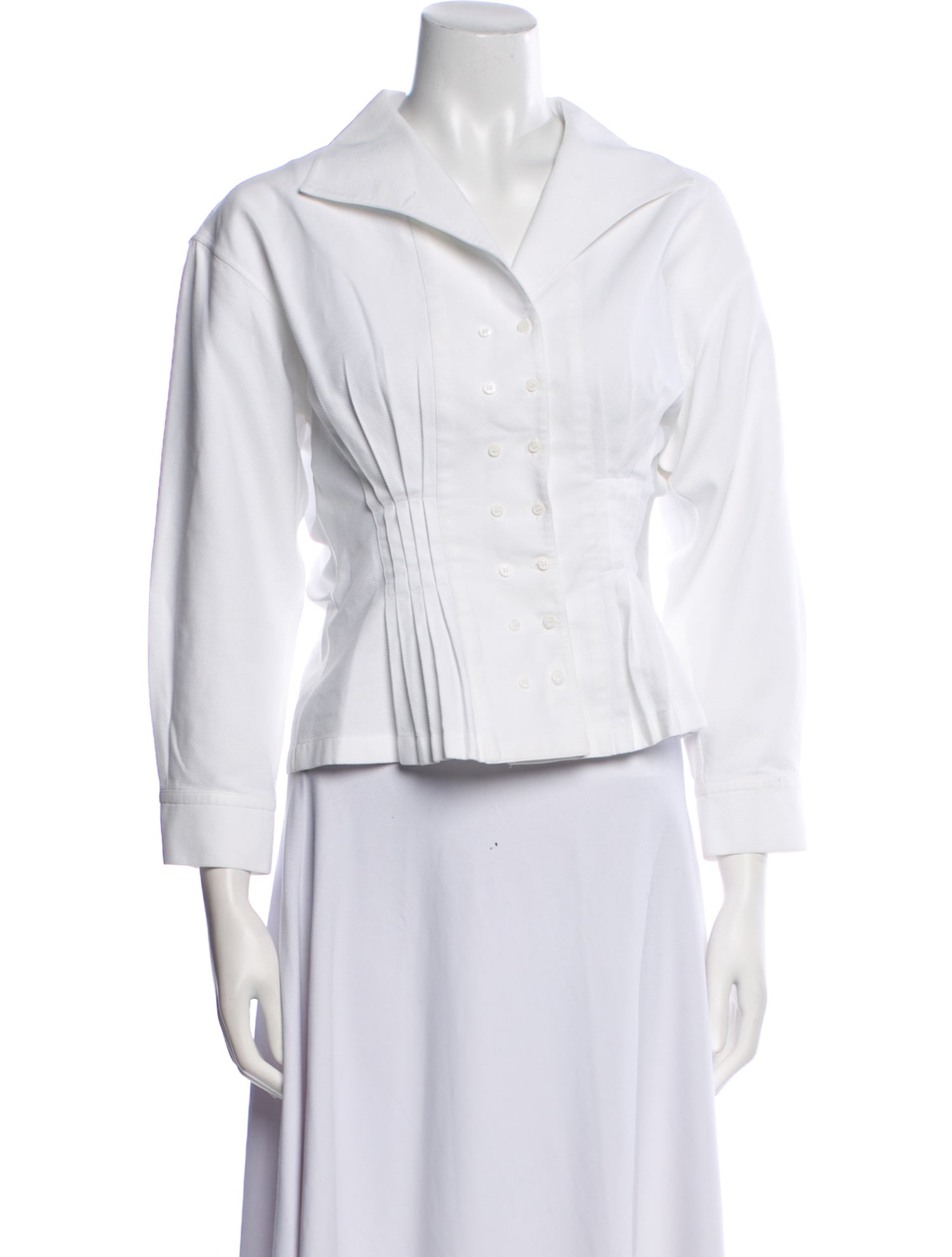 Alaïa Three-Quarter Sleeve Button-Up Top