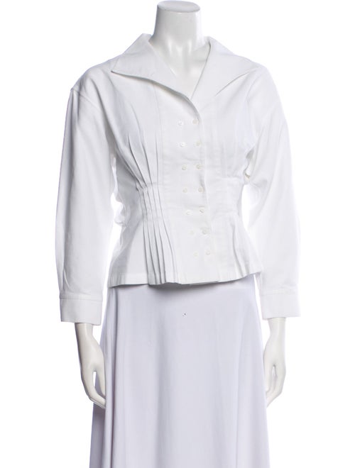 Alaïa Three-Quarter Sleeve Button-Up Top