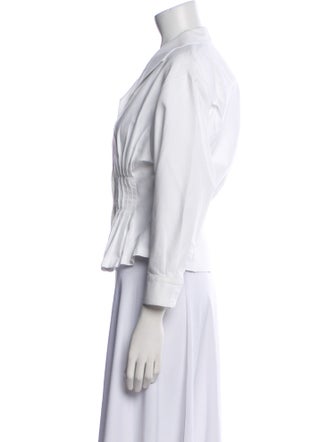 Alaïa Three-Quarter Sleeve Button-Up Top