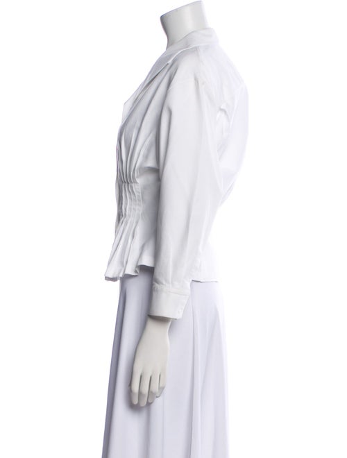 Alaïa Three-Quarter Sleeve Button-Up Top