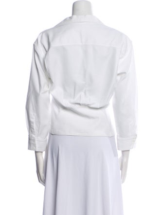 Alaïa Three-Quarter Sleeve Button-Up Top