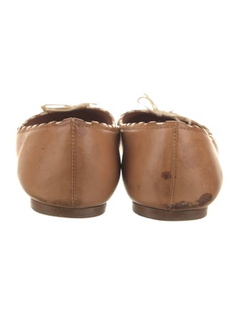 Alaïa Leather Bow Accents Ballet Flats