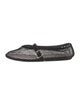 Alaïa Mesh Leather Trim Embellishment Mary Jane Flats