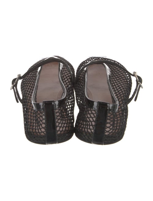 Alaïa Mesh Leather Trim Embellishment Mary Jane Flats