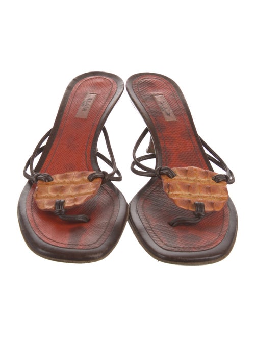 Alaïa Leather Animal Print Slides