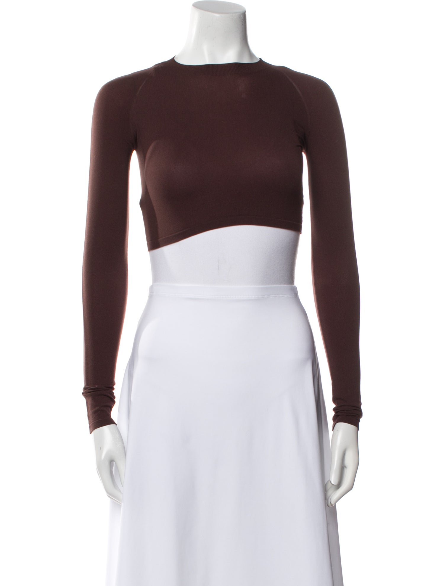 Alaïa Bateau Neckline Long Sleeve Crop Top w/ Tags