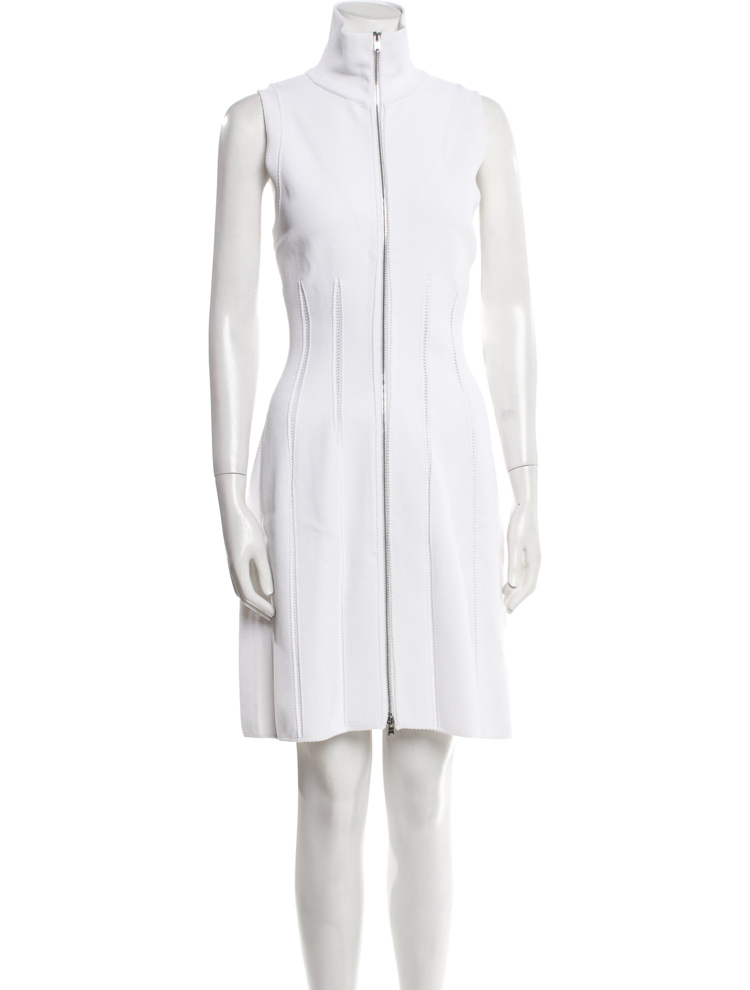 Alaïa Mock Neck Knee-Length Dress