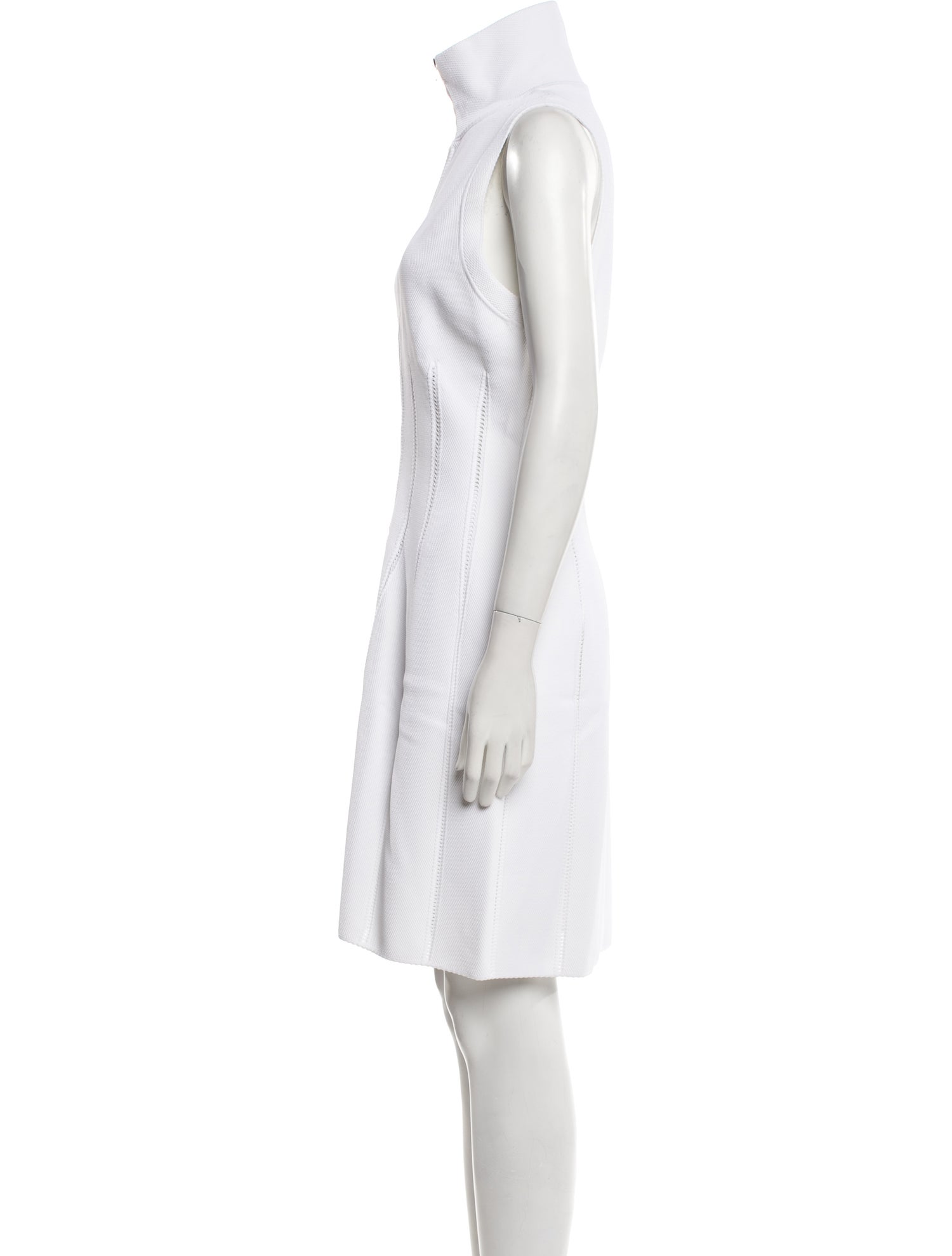 Alaïa Mock Neck Knee-Length Dress