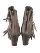 Ash Suede Fringe Trim Accent Moto Boots