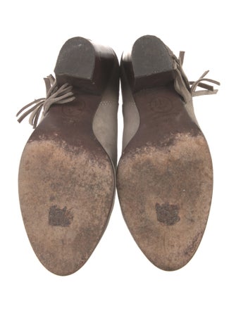 Ash Suede Fringe Trim Accent Moto Boots