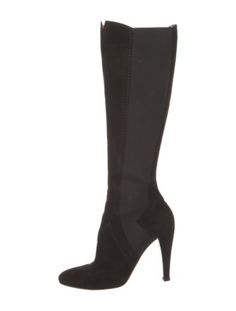 Alaïa Suede Grosgrain Trim Boots