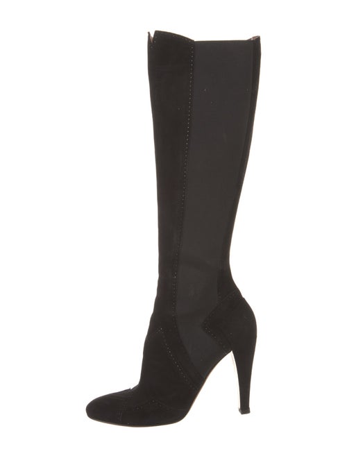Alaïa Suede Grosgrain Trim Boots