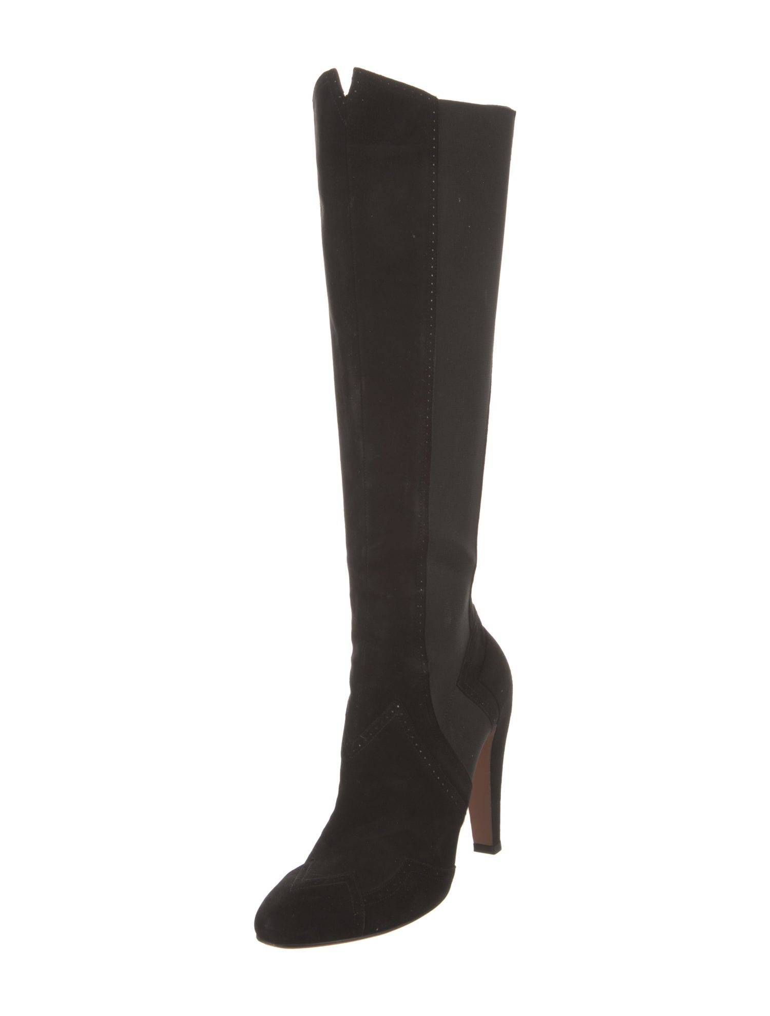 Alaïa Suede Grosgrain Trim Boots