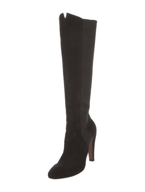 Alaïa Suede Grosgrain Trim Boots
