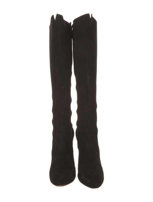 Alaïa Suede Grosgrain Trim Boots