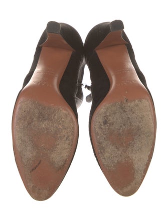 Alaïa Suede Grosgrain Trim Boots
