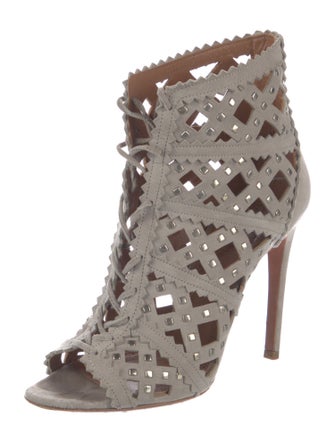 Alaïa Suede Cutout Accent Pumps
