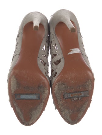 Alaïa Suede Cutout Accent Pumps