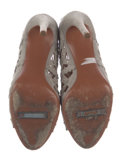 Alaïa Suede Cutout Accent Pumps