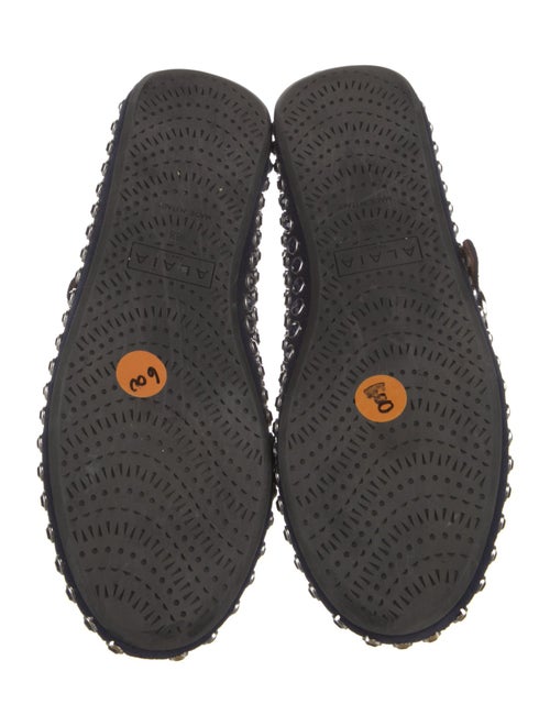 Alaïa Suede Crystal Embellishments Mary Jane Flats