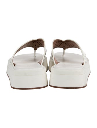Alaïa Leather Lasercut Accents Flip Flops