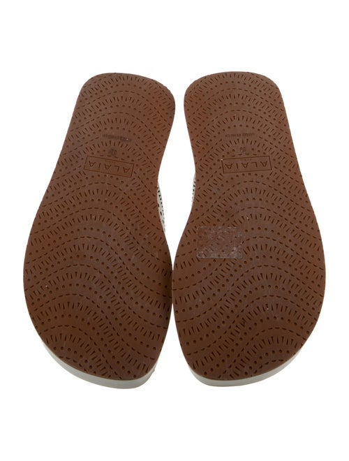Alaïa Leather Lasercut Accents Flip Flops