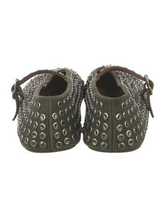 Alaïa Suede Colorblock Pattern Mary Jane Flats