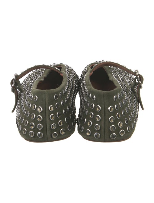 Alaïa Suede Colorblock Pattern Mary Jane Flats