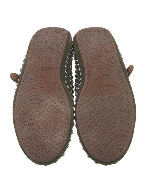 Alaïa Suede Colorblock Pattern Mary Jane Flats