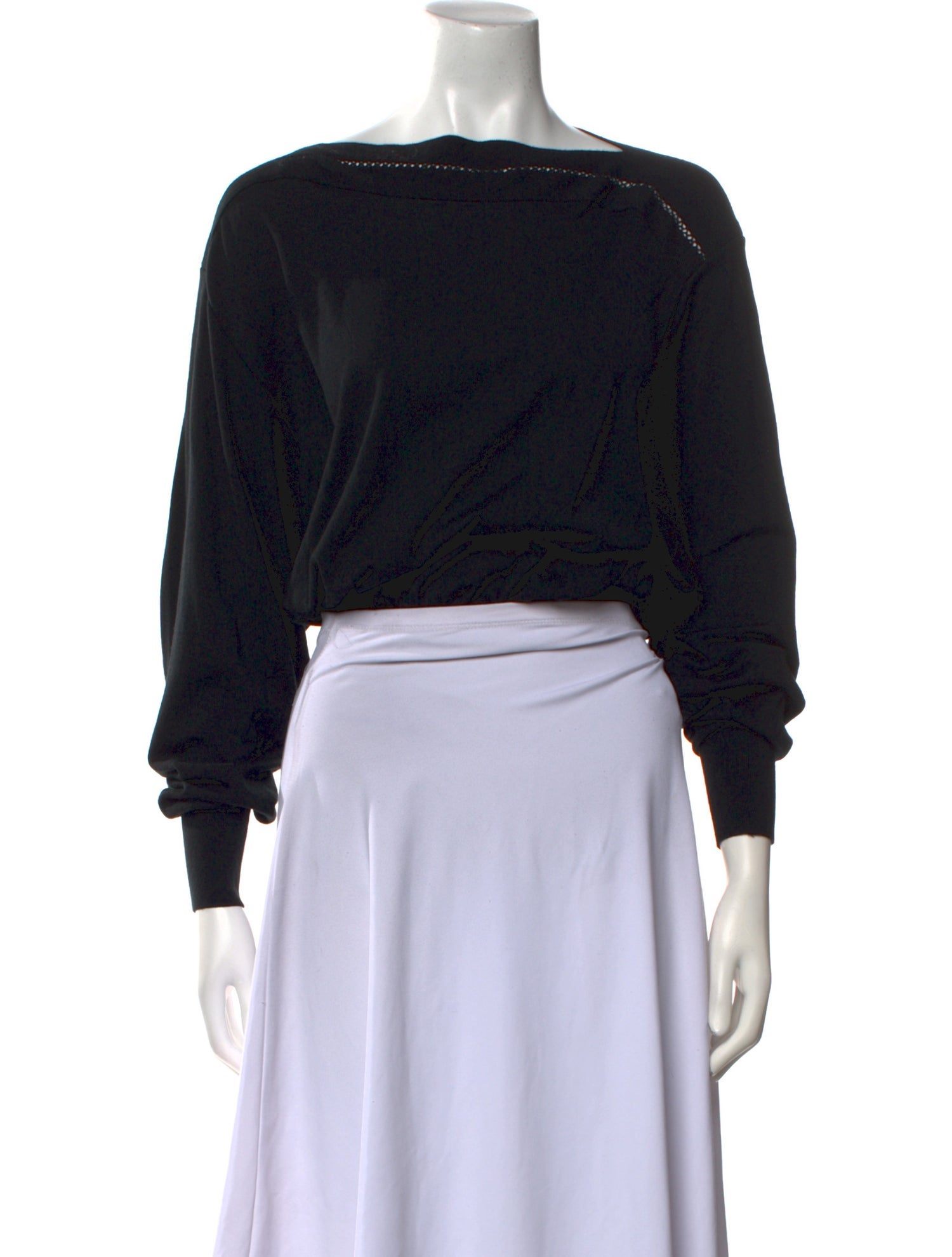 Alaïa Wool Bateau Neckline Crop Top