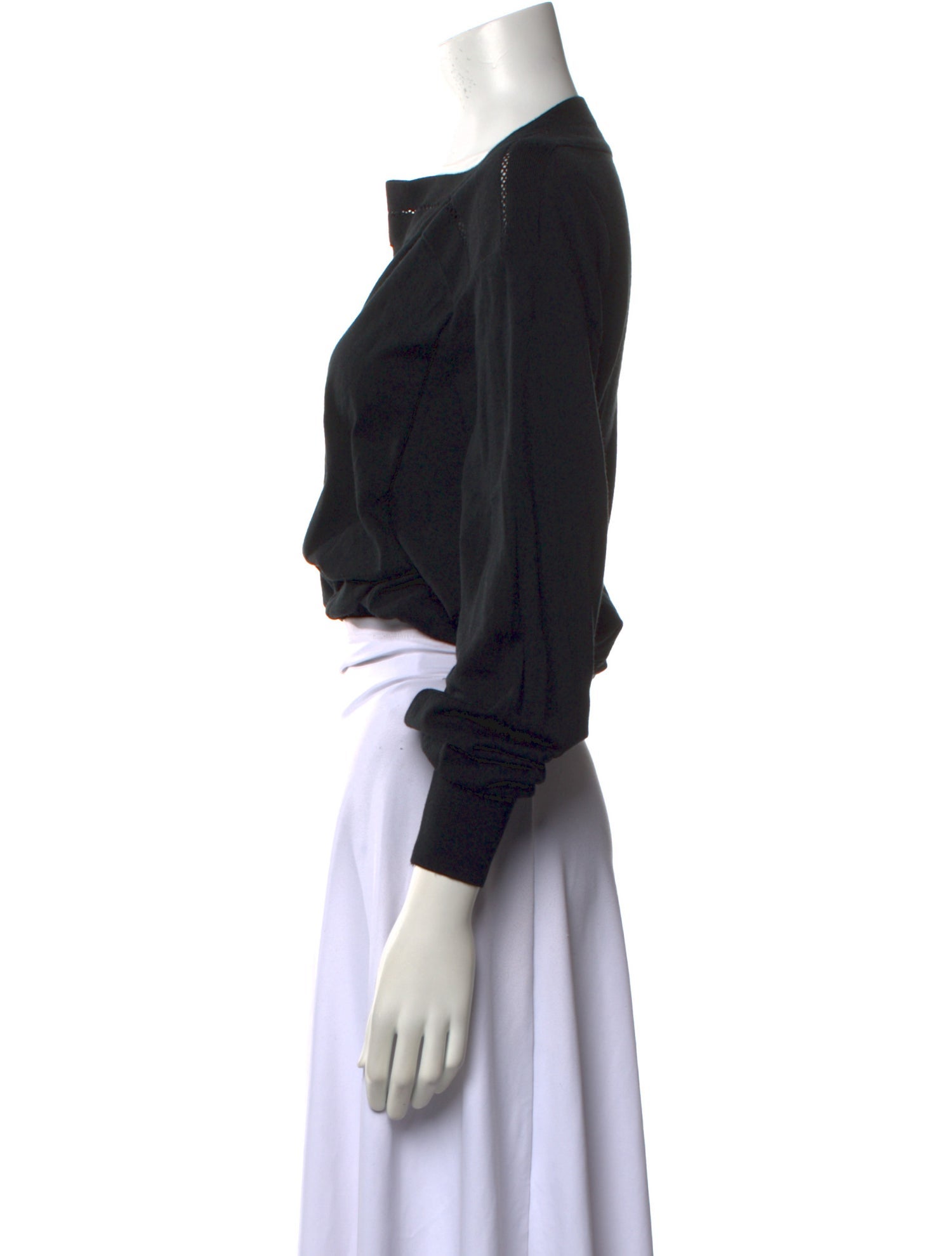 Alaïa Wool Bateau Neckline Crop Top