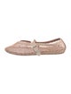 Alaïa Mesh Leather Trim Embellishment Mary Jane Flats