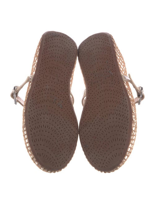 Alaïa Mesh Leather Trim Embellishment Mary Jane Flats