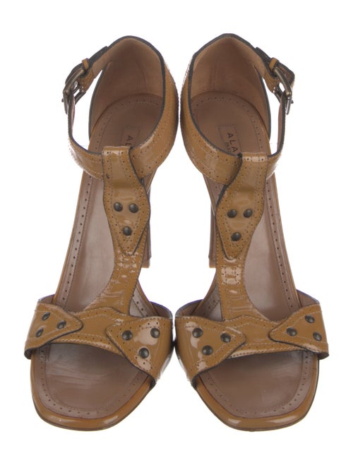 Alaïa Patent Leather T-Strap Sandals