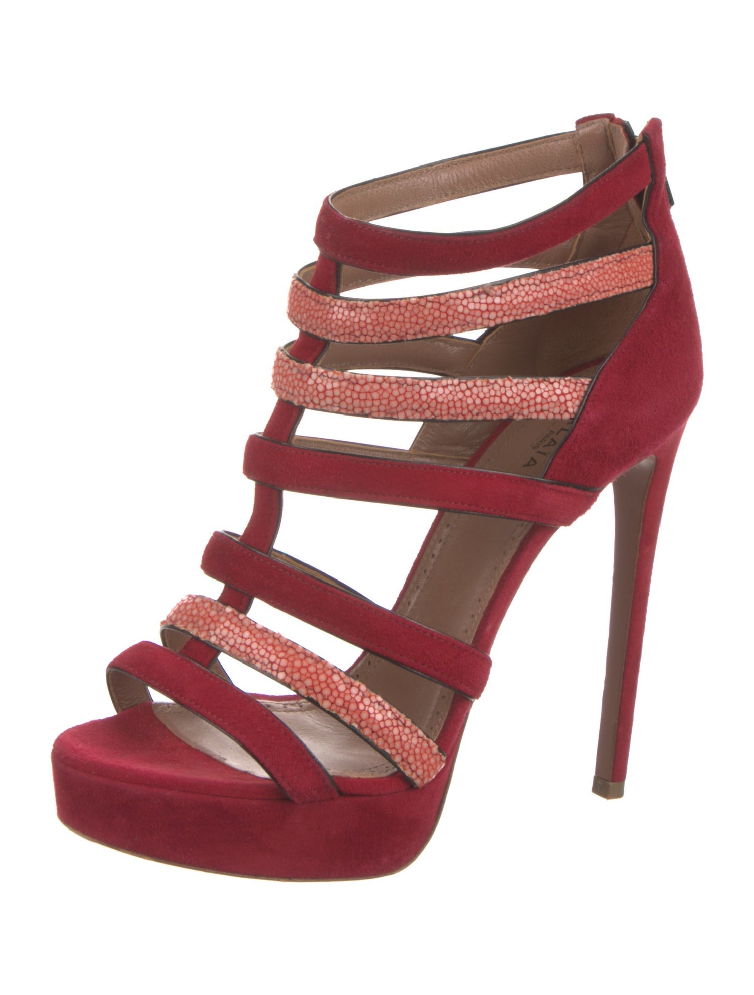 Alaïa Suede Cutout Accent Gladiator Sandals