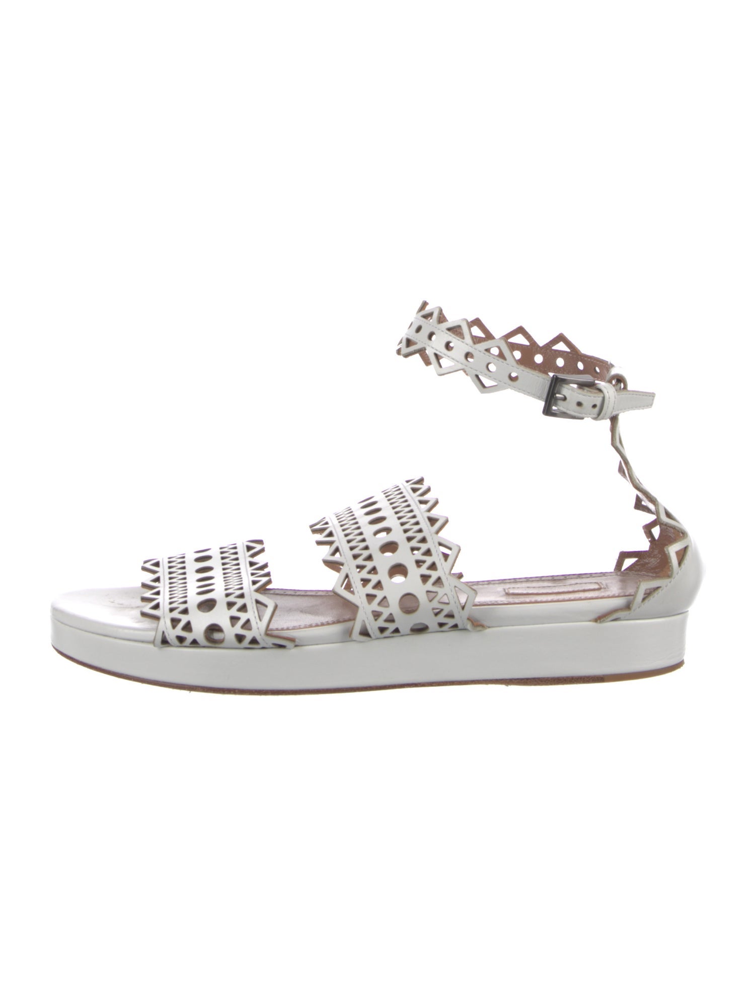Alaïa Leather Eyelet Trim Gladiator Sandals