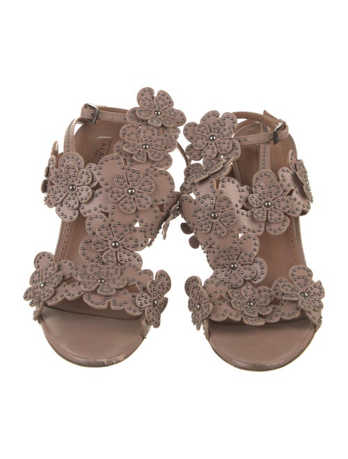 Alaïa Leather Studded Accents T-Strap Sandals