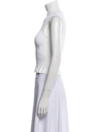 Alaïa Crew Neck Sleeveless Crop Top