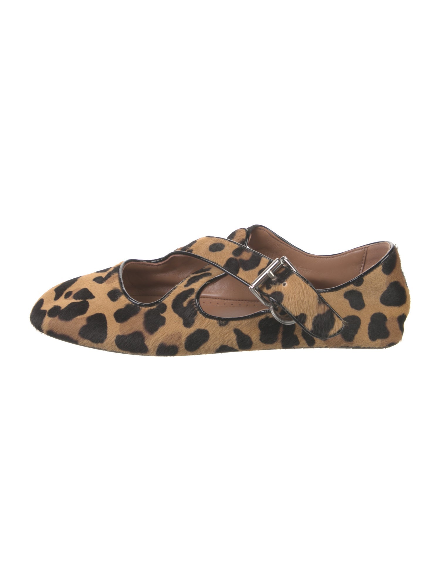 Alaïa Ponyhair Animal Print Mary Jane Flats