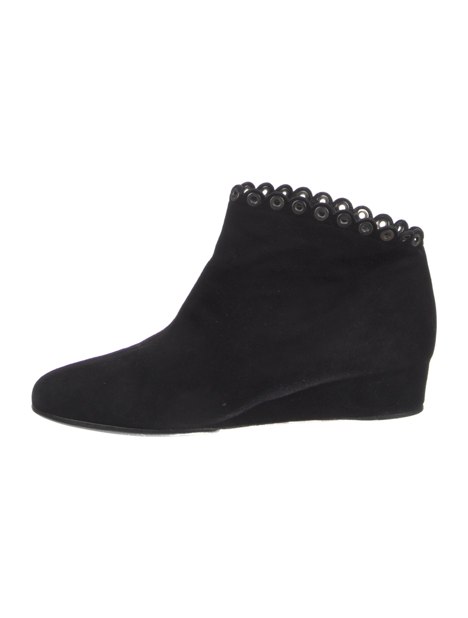 Alaïa Suede Eyelet Trim Boots