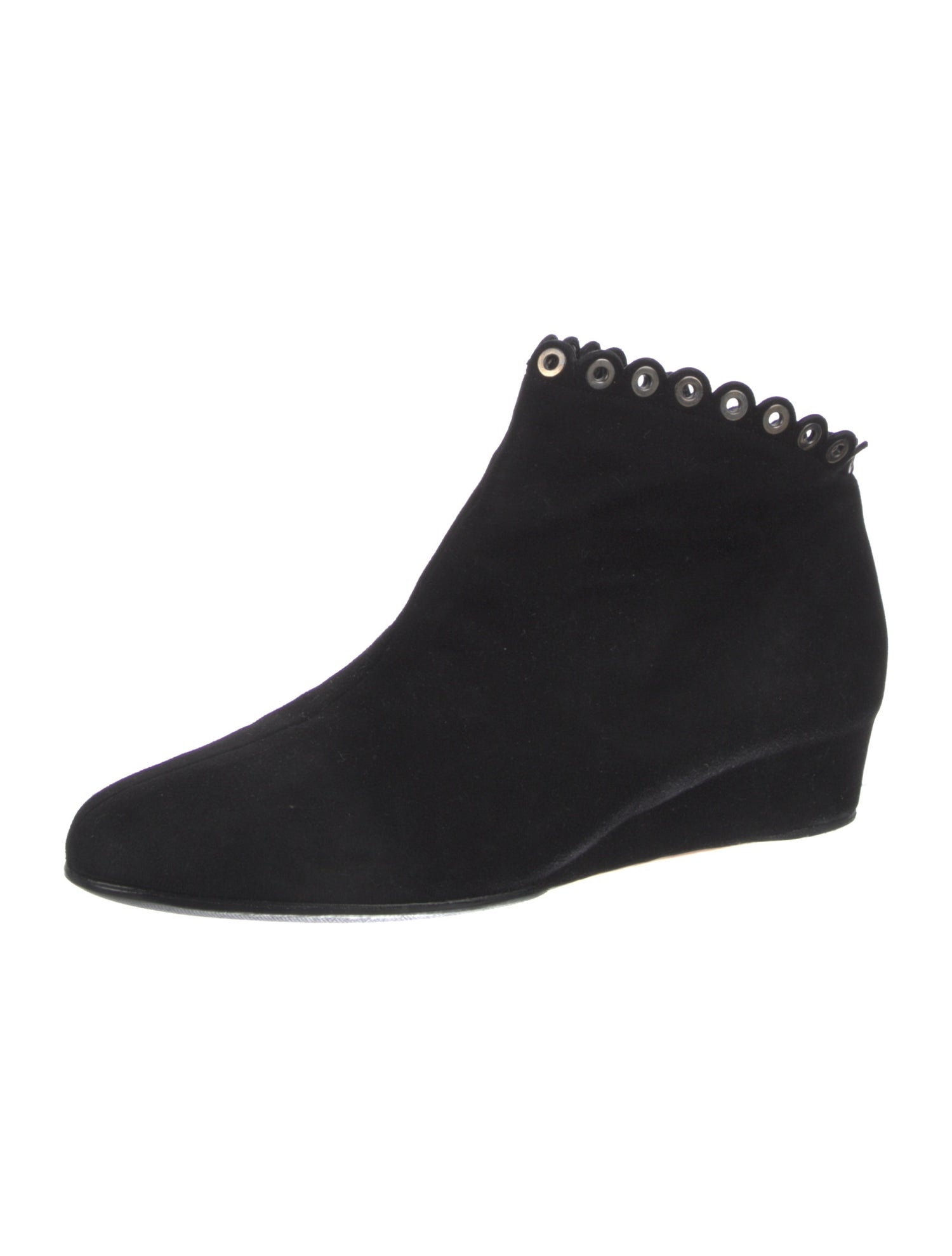 Alaïa Suede Eyelet Trim Boots