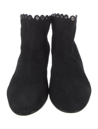 Alaïa Suede Eyelet Trim Boots
