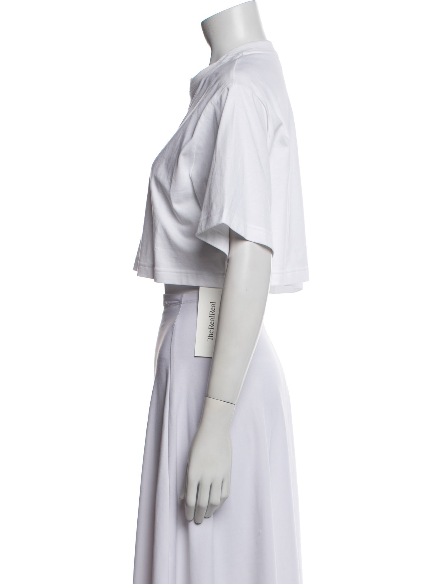 Alaïa Graphic Print Crew Neck Crop Top