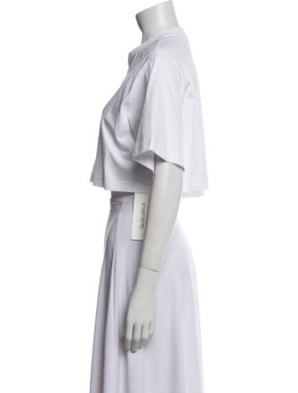 Alaïa Graphic Print Crew Neck Crop Top