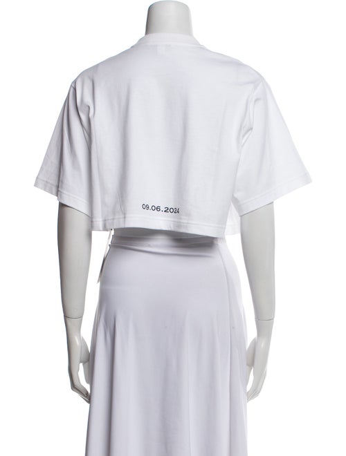 Alaïa Graphic Print Crew Neck Crop Top