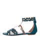 Alaïa Suede Leather Trim Embellishment Gladiator Sandals