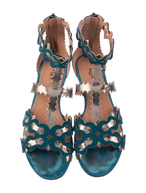 Alaïa Suede Leather Trim Embellishment Gladiator Sandals