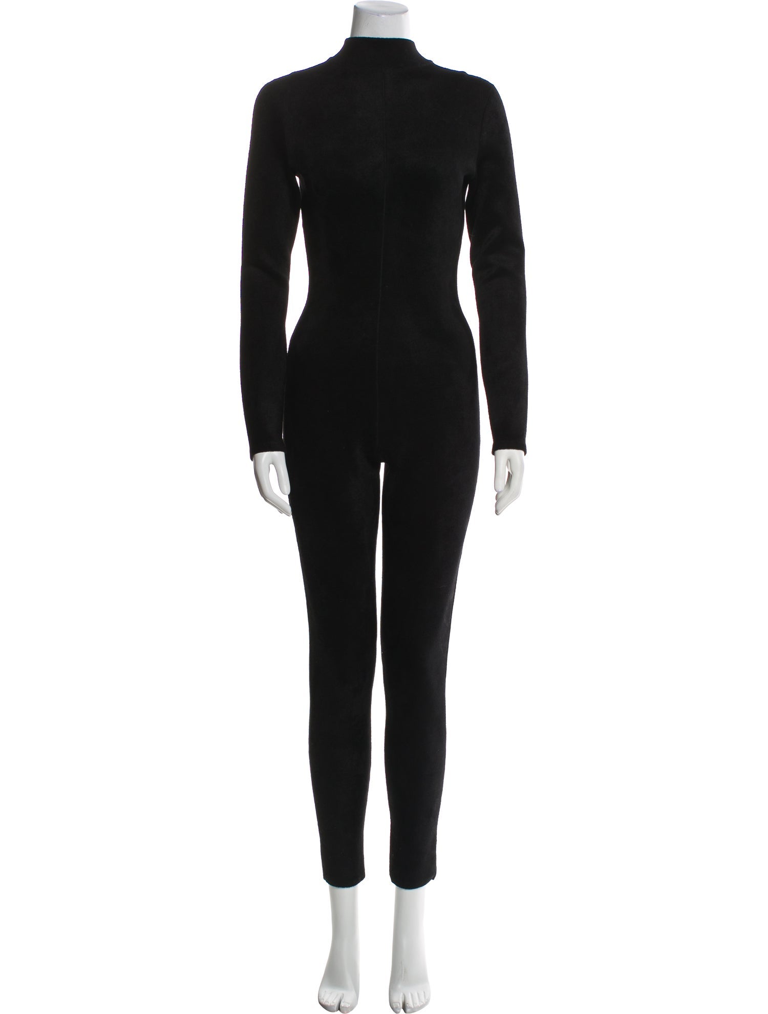 Alaïa Velour Mock Neck Jumpsuit