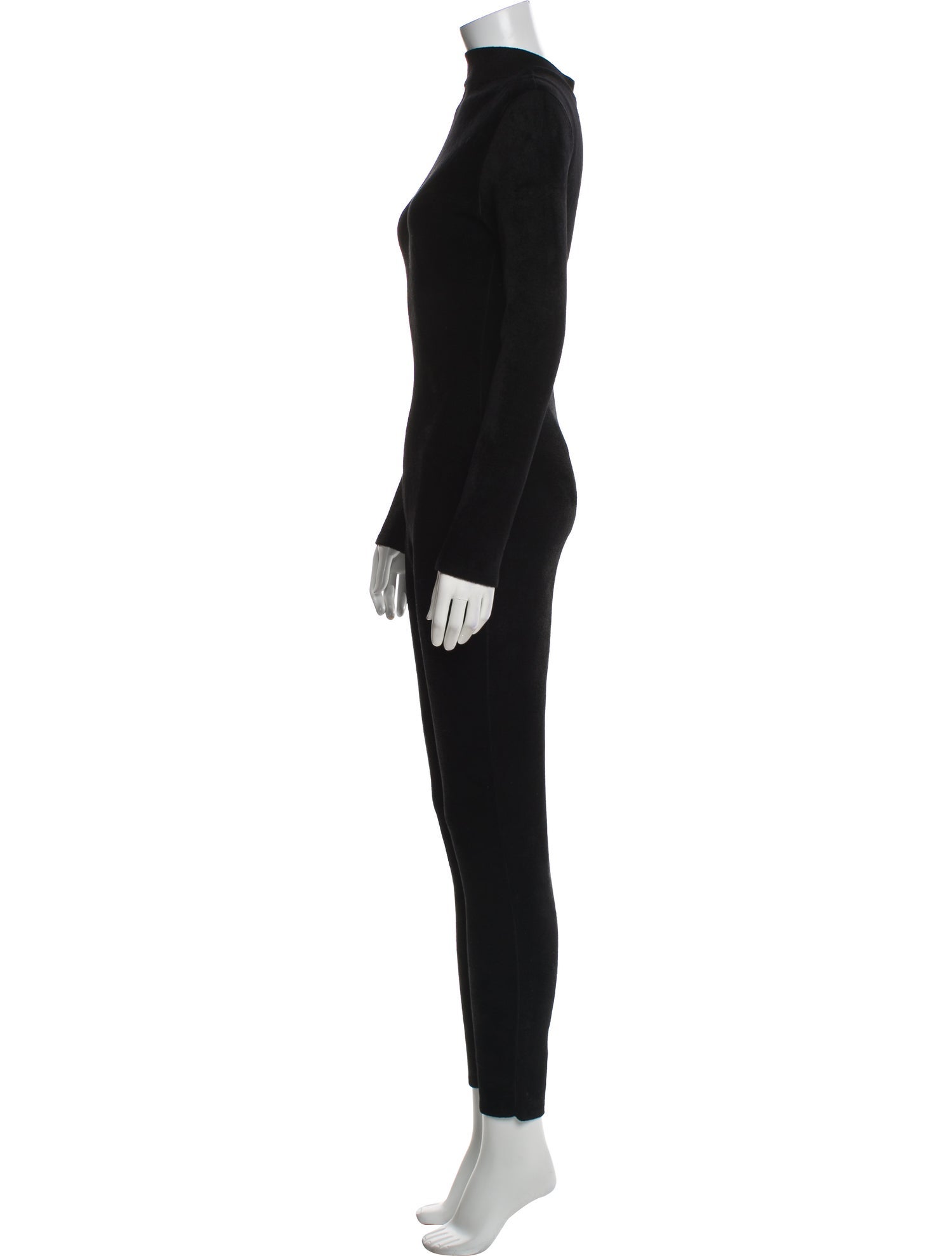 Alaïa Velour Mock Neck Jumpsuit