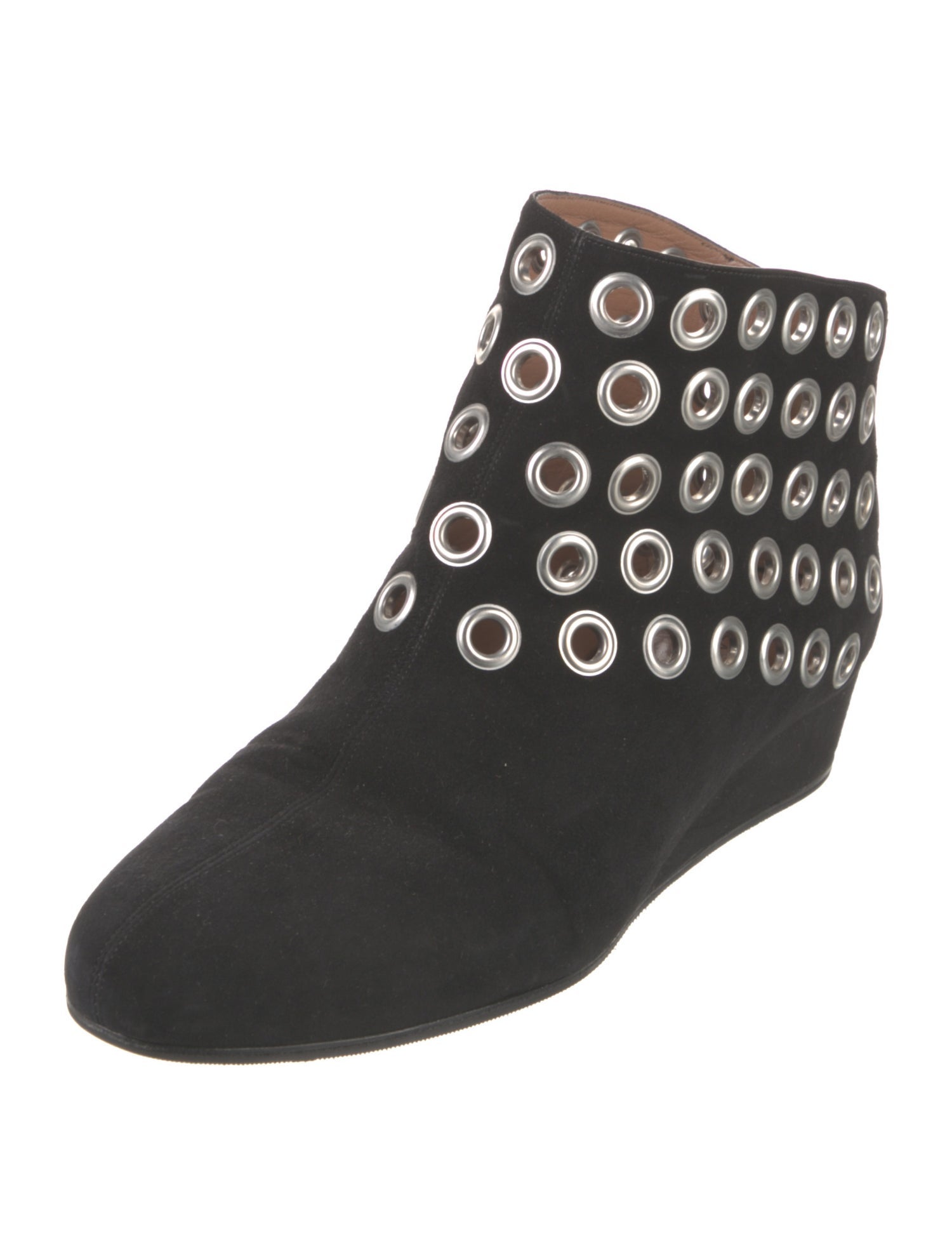 Alaïa Suede Eyelet Trim Boots
